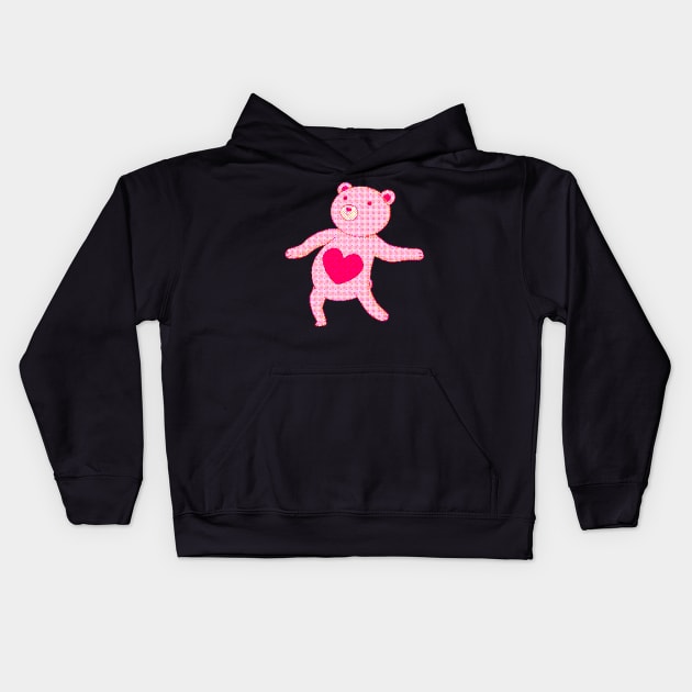 Pink dancing bear retro Kids Hoodie by L’étoile stéllaire